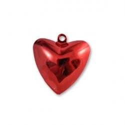 Бубенчики-сердце 3,2 см (глянц., красные)