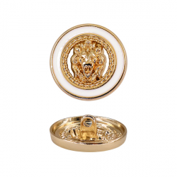 Пуговица №П-1143  36L (золото/белый) 1/20 шт