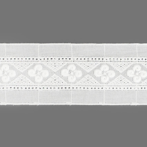 Прошва №M3869 х/б ш.5 см белый  1/13,7 м Прошва №M3869 х/б ш.5 см белый  1/13,7 м