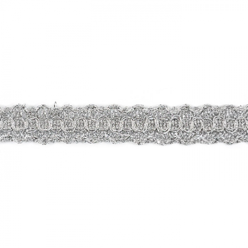 Тесьма металлизированная №8096 ш.1,7 см (серебро) 1/9,1 м