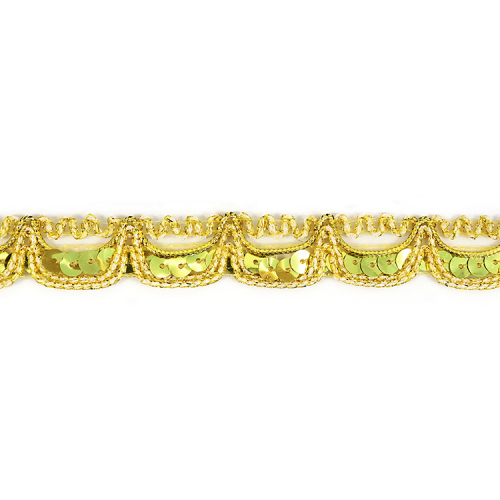 Тесьма металлизированная №8936 (с пайетками) ш.2 см 1/13,7 м