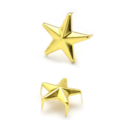 Заклёпки декоративные (звезда) золото 1,2 см 1/100 шт